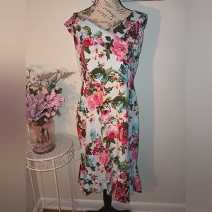 Women's bebe Baby Blue Floral Off The Shoulder Midi Dress Size Medium